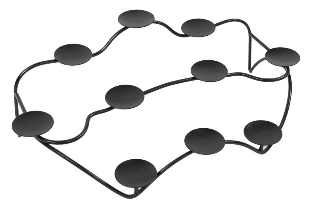 Contours Hearth Candelabra in Black Powder Coated Finish