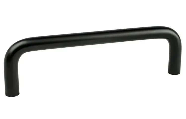 FMI Prefab Fireplace Door In Matte Black Finish Handle Style