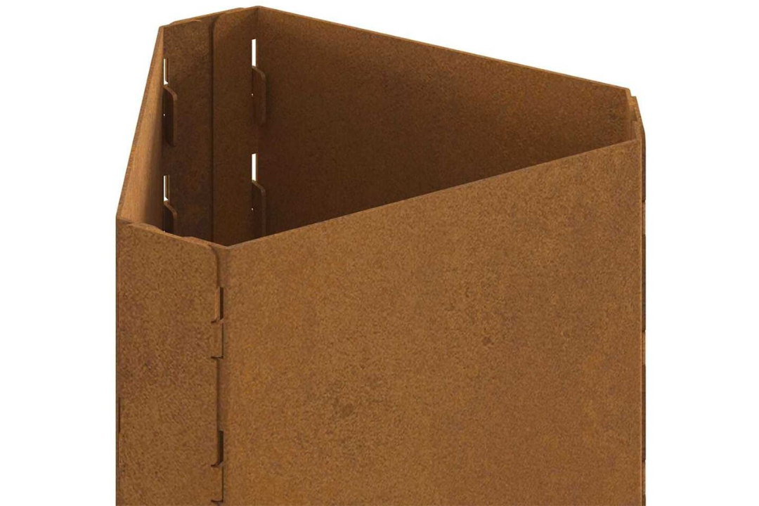 Modern Fire Pit with Chimney 50 x 43 x 52 cm in Rusty Brown Weathering Steel
