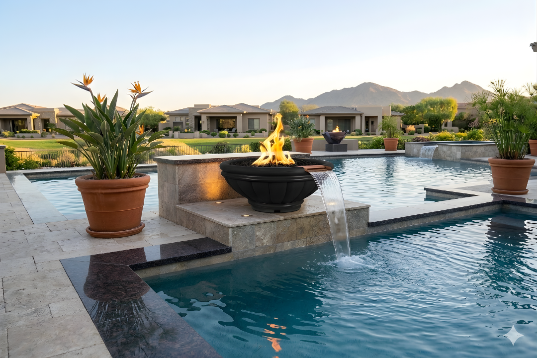 The Outdoor Plus 24" Roma GFRC – Fire & Water Bowl