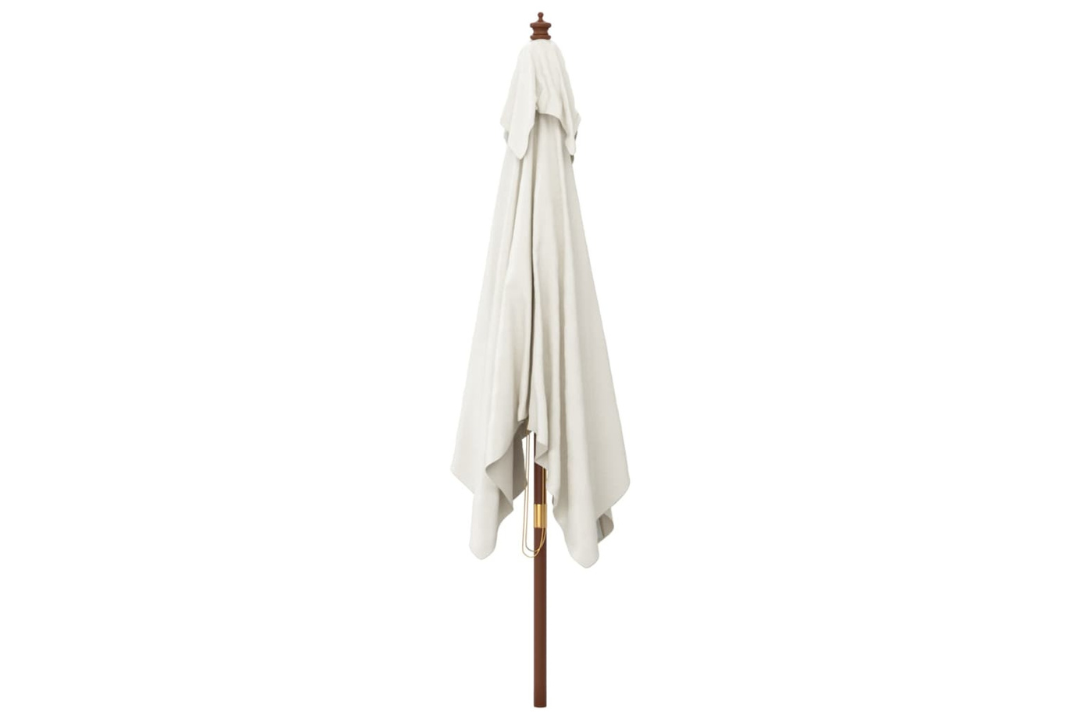 Foldable Garden Parasol with Wooden Pole 300x300x273 cm in Sand