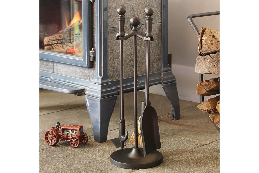 Paxton 4-Piece Mini Fireplace Tool Set – Cast Iron with Decorative Handles