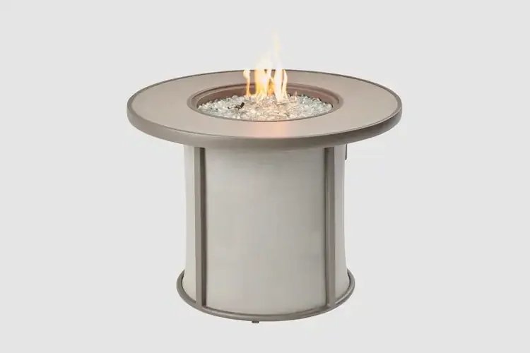 Stonefire Light Grey Round Gas Fire Pit Table