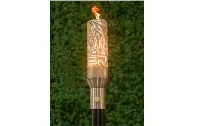 Tropical Stainless Steel Gas Tiki Torch Head Lit