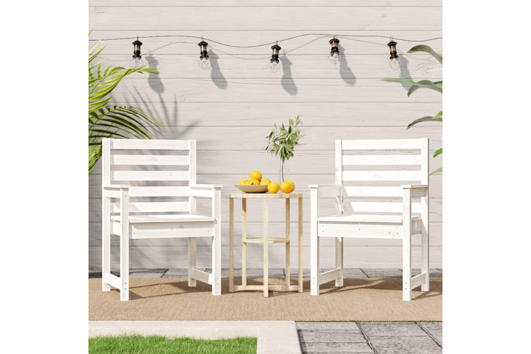 2 White Garden Chairs