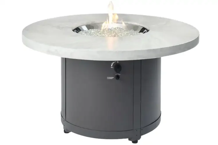 Beacon White Onyx 48" Round Gas Fire Pit Table