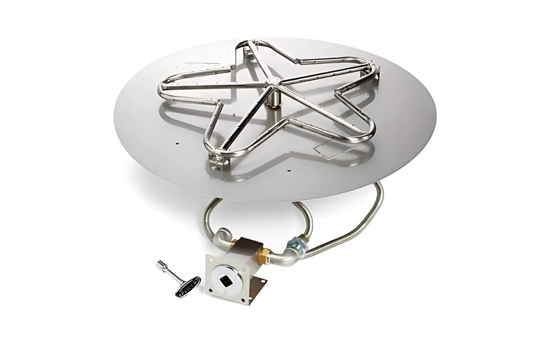 HPC Round Flat Fire Pit Insert MatchLit Ignition Standard Burner