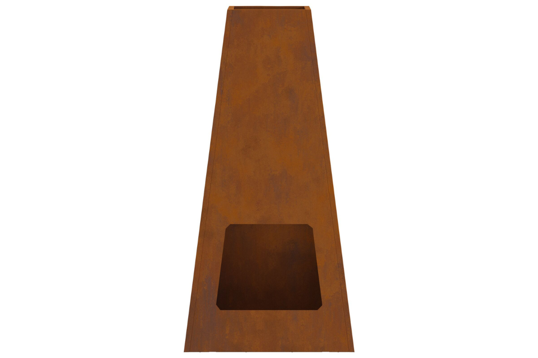 Fire Pit 50x35x100 cm Weathering Steel in Pyramid Shape