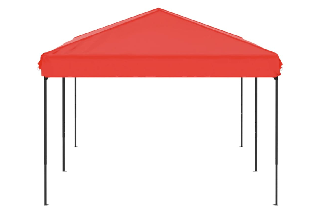 Water-Resistant Folding Party Tent 3 x 6 m in Red with 210D Oxford Fabric with Silver Coating