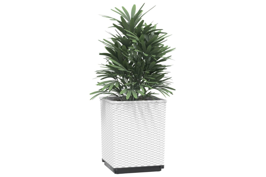 Planters 4 pcs 30x30x37 cm Made of Polypropylene Decorative Inlays in White