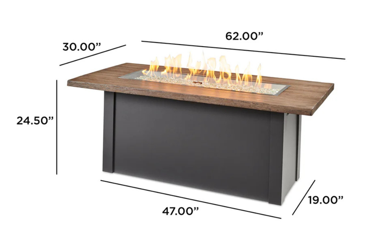 Havenwood Linear 62" Graphite Grey Base Driftwoood Dimension