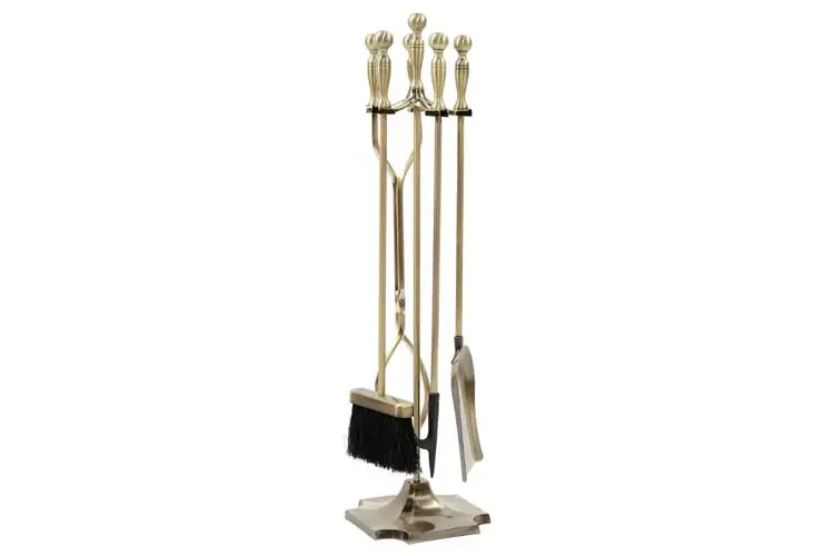 Concord Fireplace Tool Set in Antique Brass Finish
