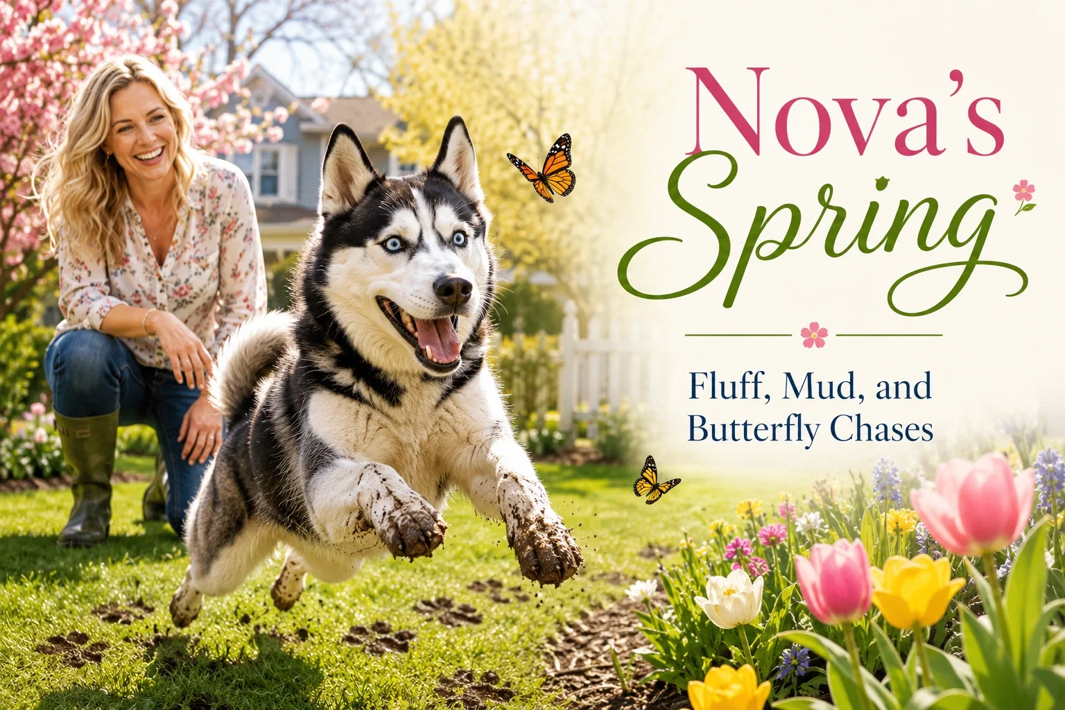 Nova’s Spring: Fluff, Mud, and Butterfly Chases