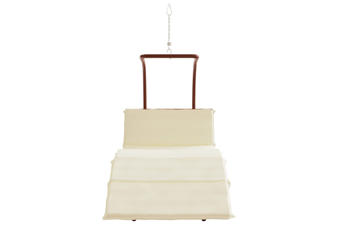 Swing Chair with Cushion Fabric and Solid Wood Poplar With a Thick Padded Removable Cushion