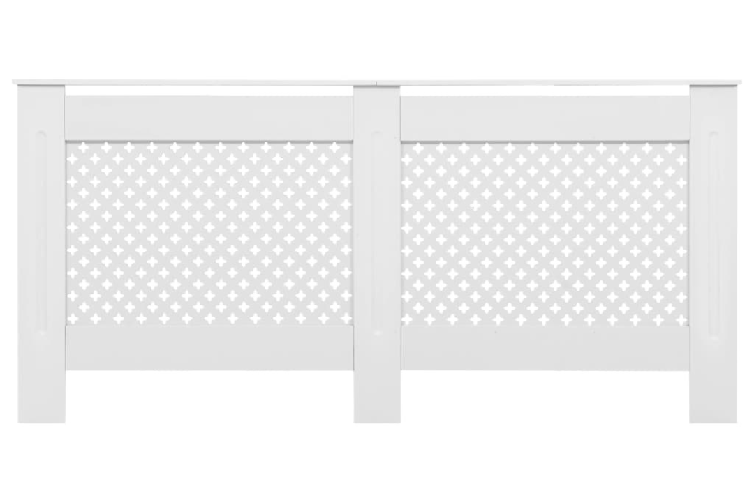 Radiator Cover Crafted from MDF 172 x 19 x 81.5 cm – Modern Slatted Cabinet in White