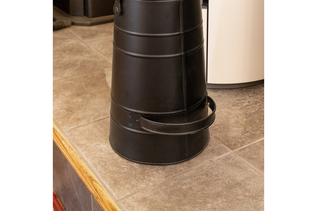Black Pellet Scuttles with Side Handle