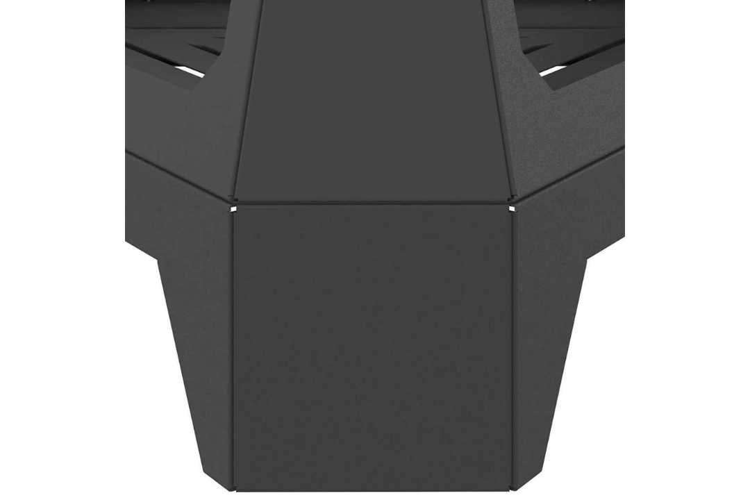 Sleek Fire Pit with Chimney 50 x 43 x 52 cm in Matte Black Cold-Rolled Steel
