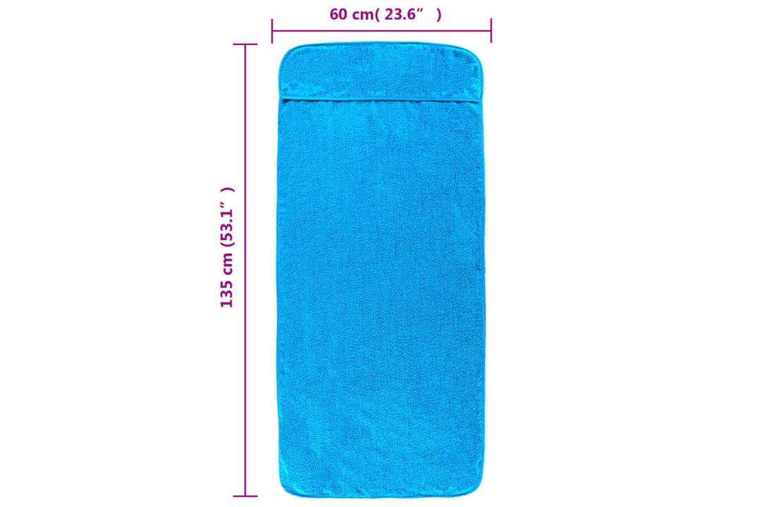 Beach Towels 4 pcs – 60 x 135 cm in Turquoise with 400 GSM Cotton Blend Specifications