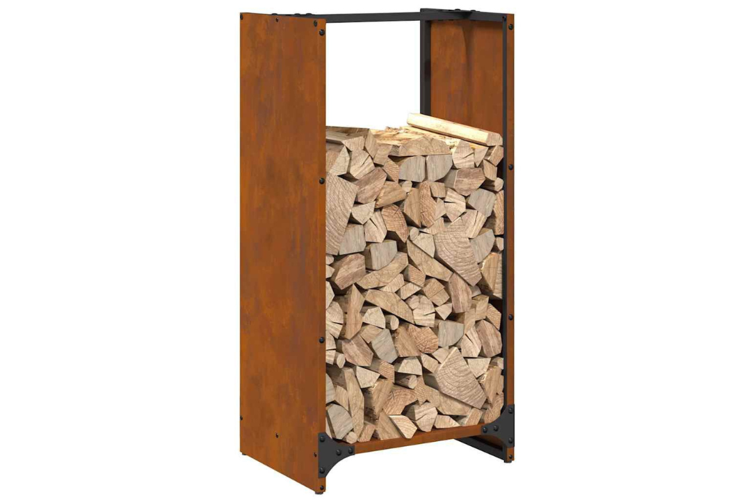 Firewood Rack 40 x 30 x 80 cm Weathering Steel with Rich Patina
