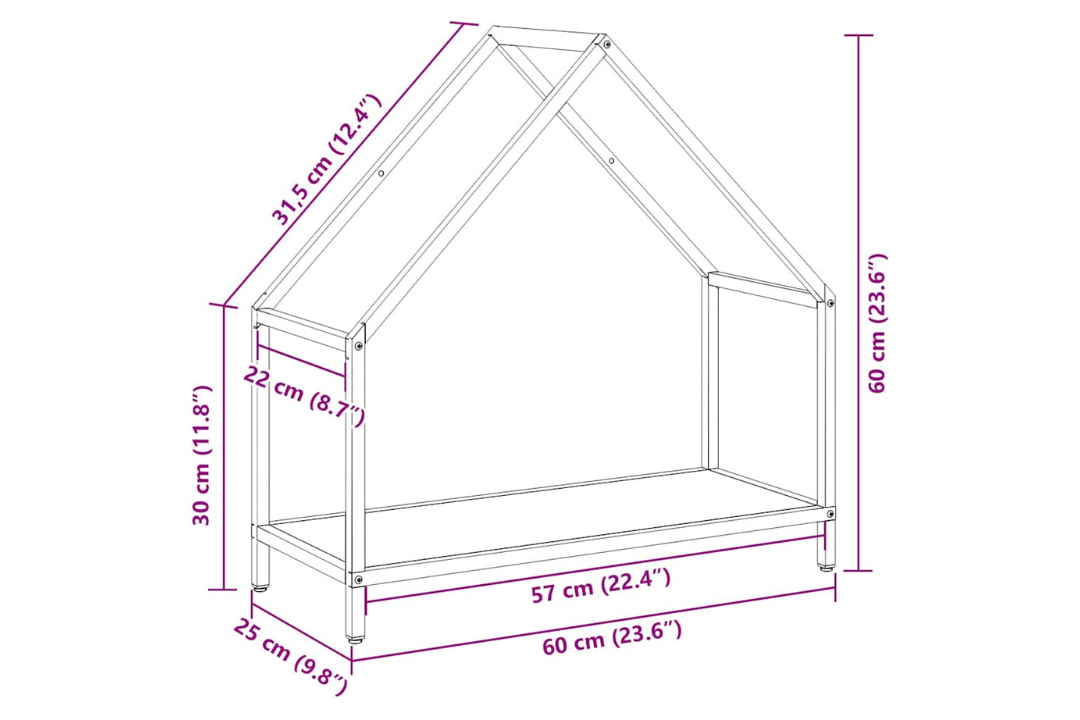 Firewood Rack 60 x 25 x 60 cm in Olive Green Made of Cold-Rolled Steel Specifications