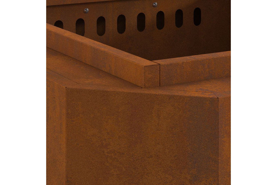 Durable Smokeless Fire Pit 58 x 58 x 51 cm in Rusty Brown Weathering Steel
