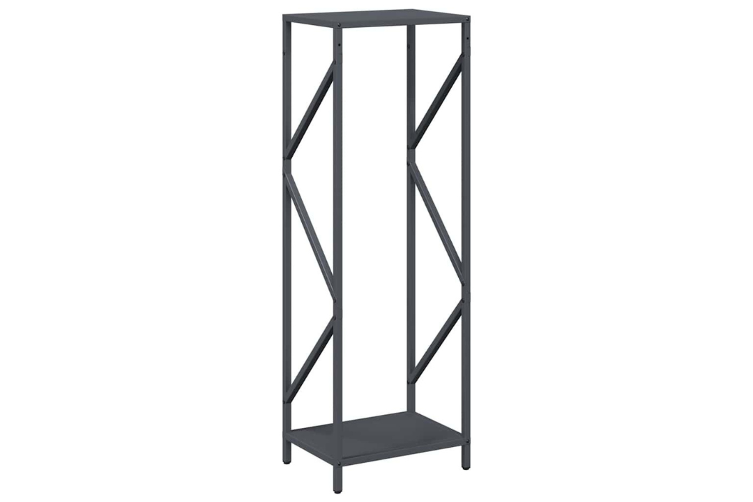Durable Firewood Rack 34 x 25 x 100 cm in Anthracite Made of Cold-Rolled Steel