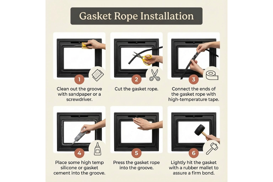 Earth Stove Traditions T305P Door Rope Gasket – 7 Feet, 3/4" Installation