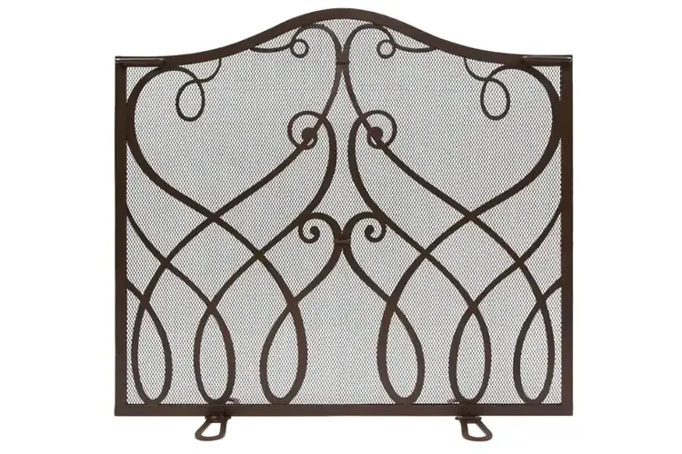 Cypher Flat Fireplace Screen in Roman Bronze