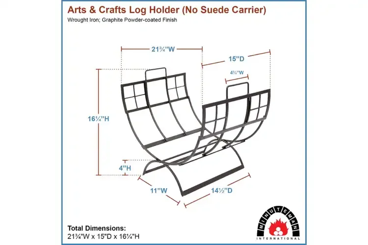 Arts & Craft Log Holder Folding Wrought Iron Rack Specifications