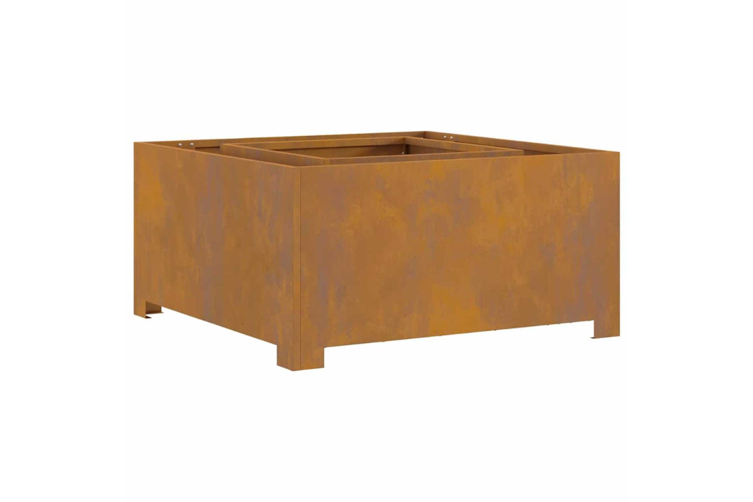 Fire Pit Square 80 x 80 x 40 cm in Rusty Brown