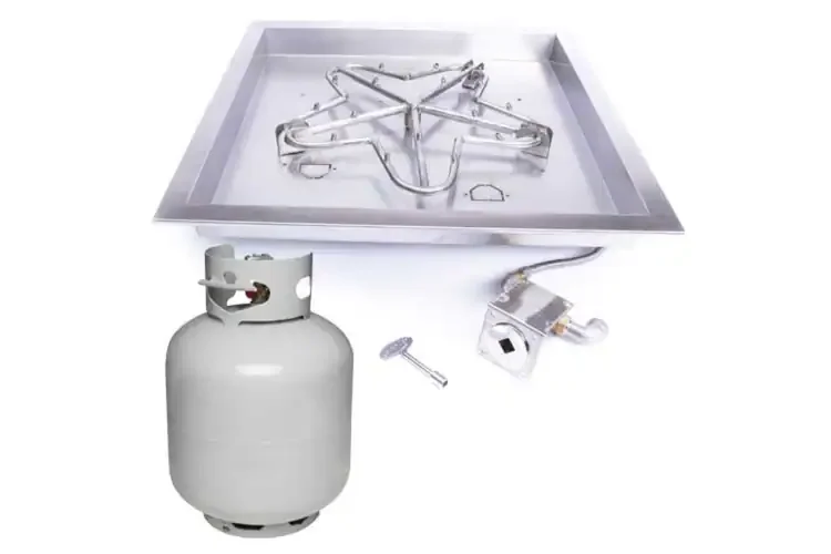 HPC Square Bowl Fire Pit Insert Match Lit Ignition Small Tank