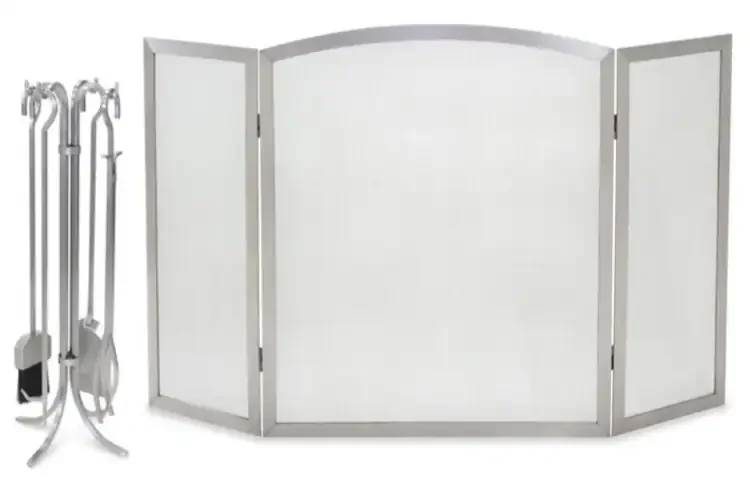 Newport 304 Stainless Steel Tool Set Paired With 3 Panel Folding Screen