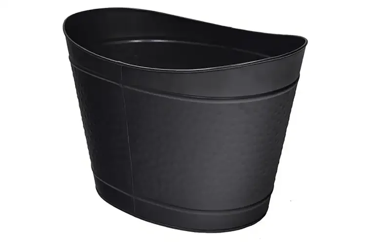 Black Bin with Matte Black Powder Coated Finish