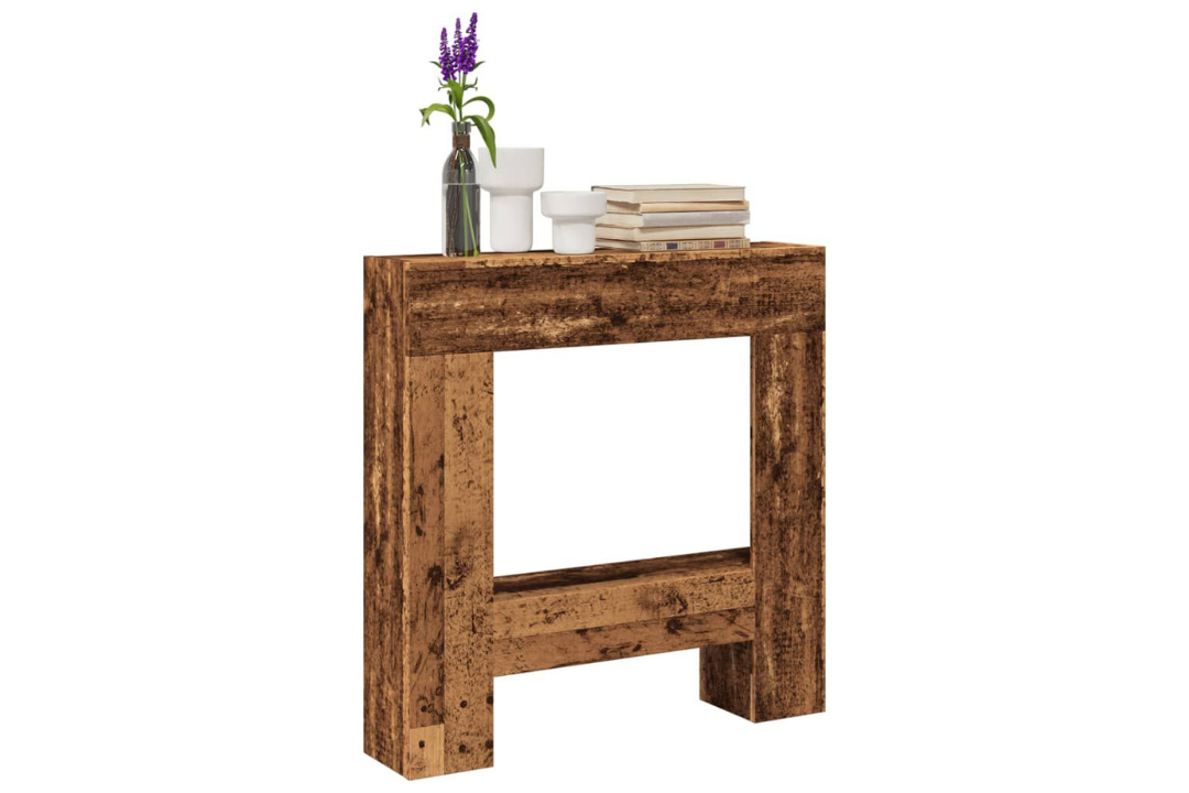 Fireplace Surround 81 x 18 x 82 cm in Old Wood Made of Engineered Wood Mantel Frame