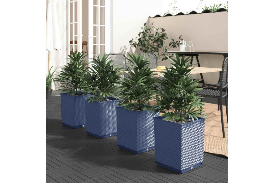 Planters 4 pcs 30x30x37 cm Decorative Inlays in Blue Grey