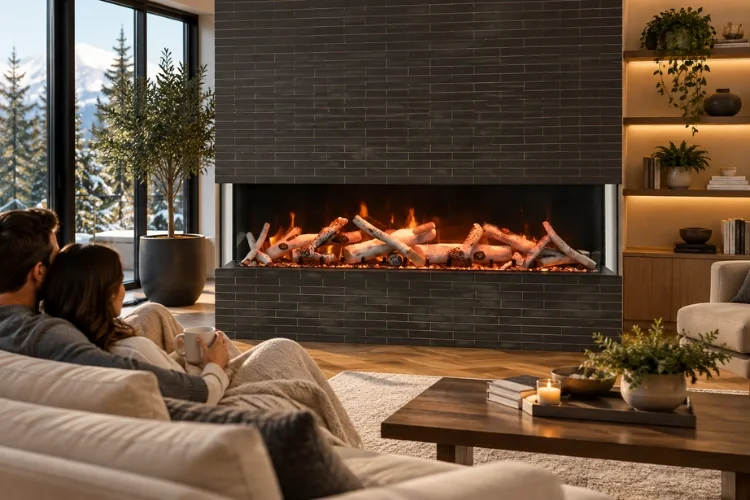 Cozy Modern Fireplace Retreat