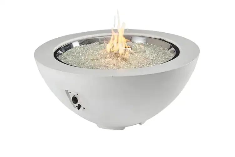 Cove White 42" Round Gas Fire Pit Bowl