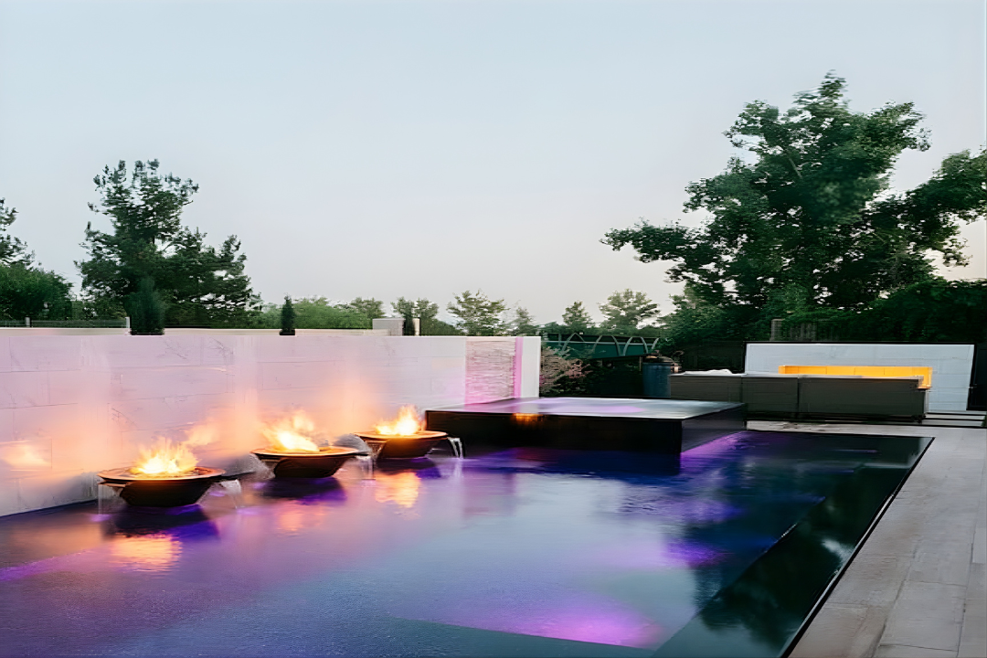 The Outdoor Plus 30" Cazo Fire & Water Bowl ® Copper 4-Way Spill