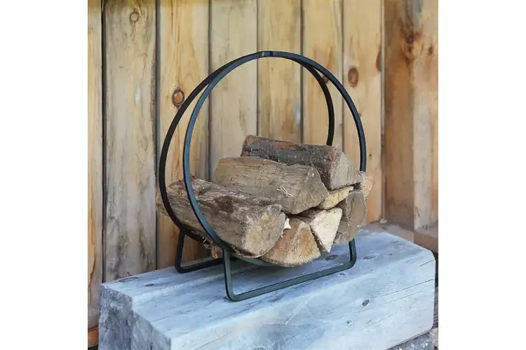 Log Holder Hoops in 24 Inches Made from Wrought Iron