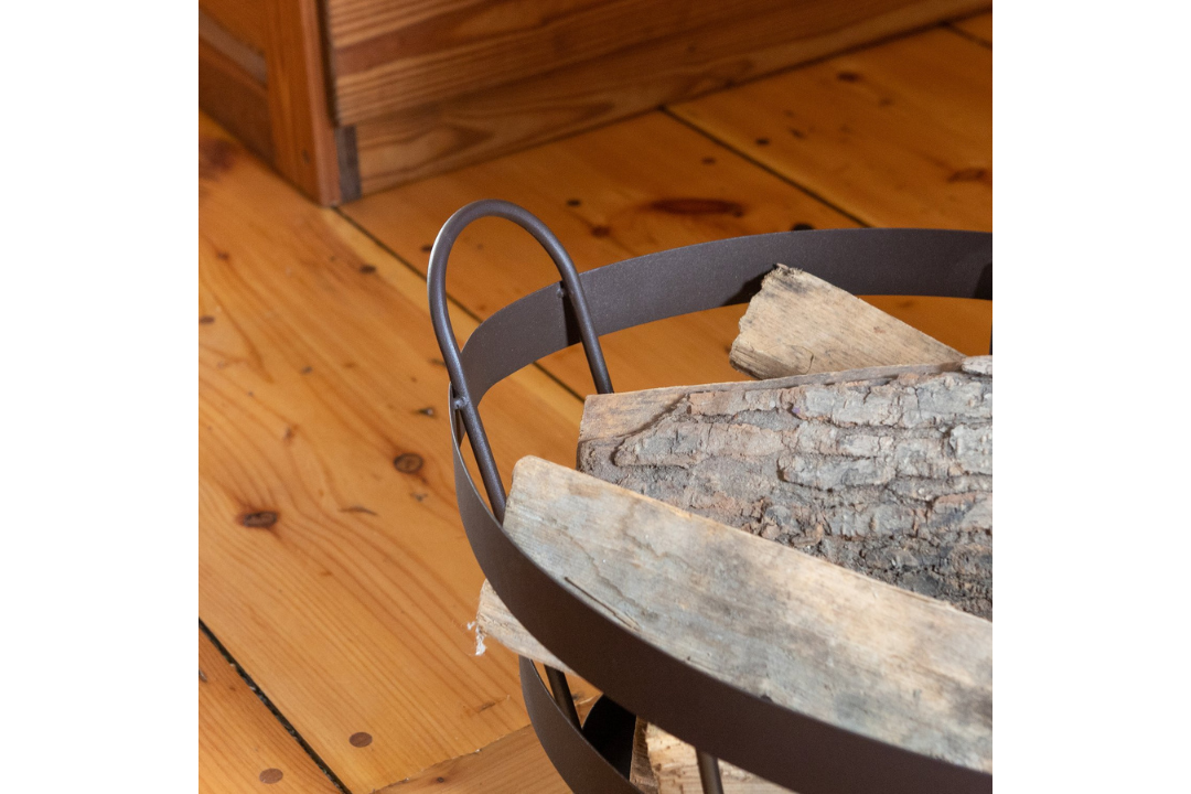 Shaker Log Bin in Roman Bronze Powder Coated Finish with Easy Grip Handles