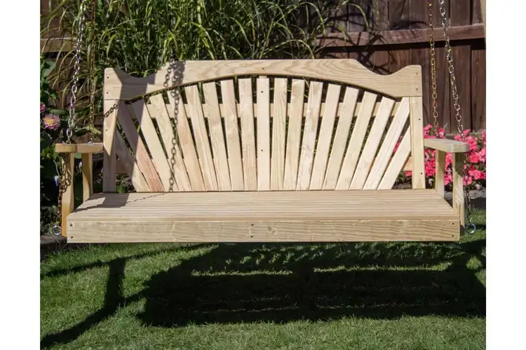 Treated Pine Fanback Swingbed With Swing Pillars