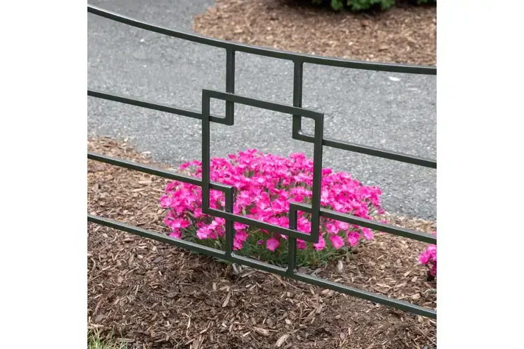 Square-on-Squares Fence Section with Structured Design