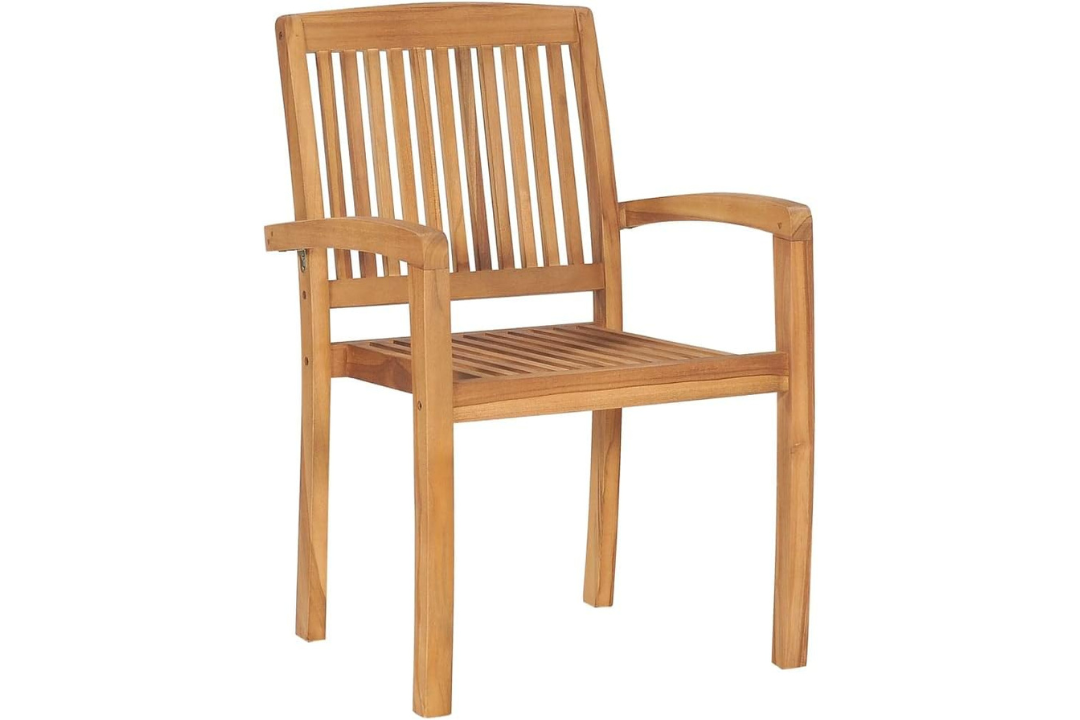 Sunhaven 5-Piece Teak Patio Dining Set – Weather-Resistant Stackable Chairs & Table