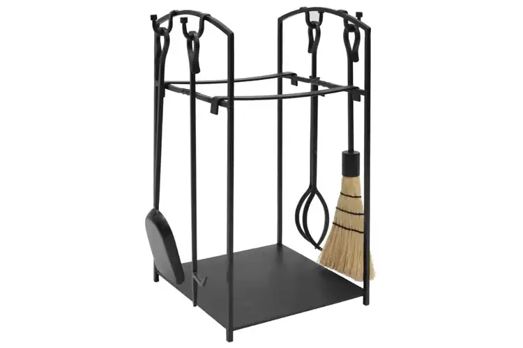 26 Inch Mission Wood Holder with Tools Made from Wrought Iron