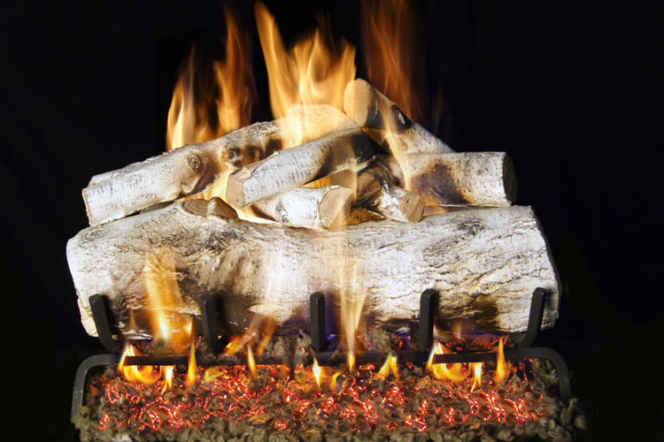 Real Fyre Mountain Birch 30" Outdoor Gas Log Set with Burner