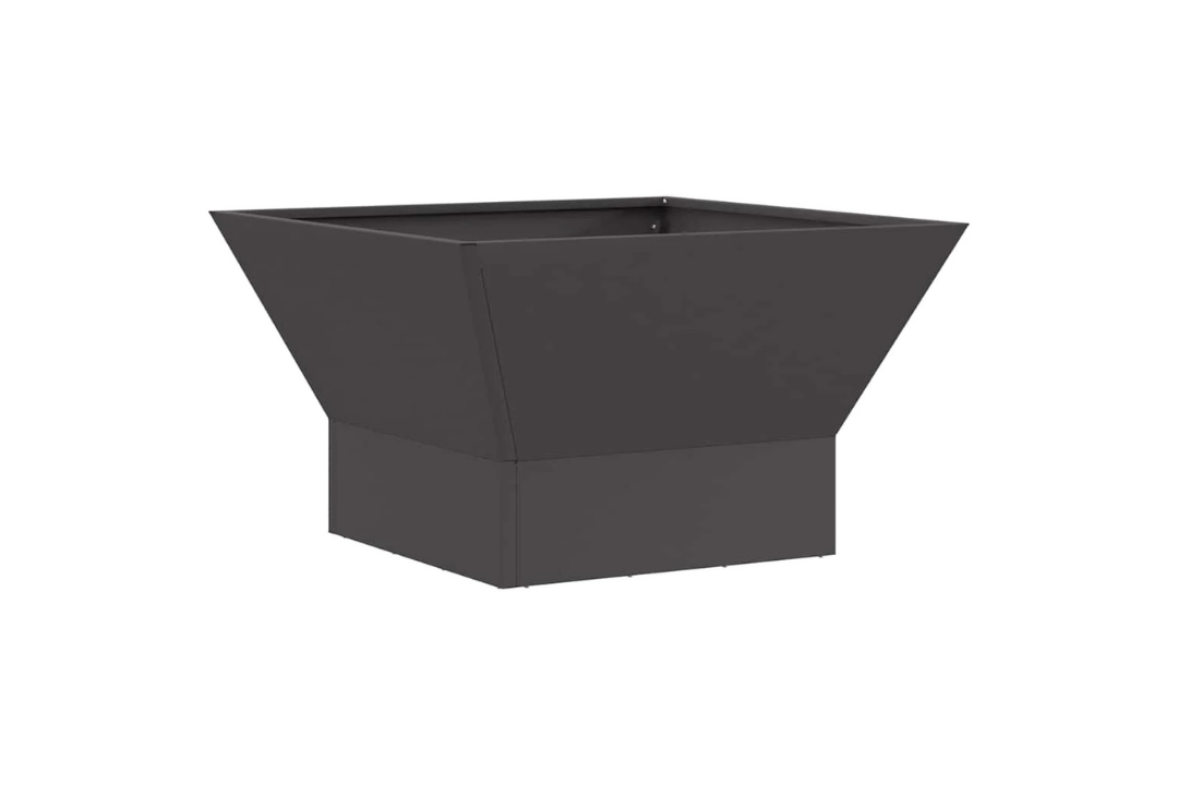 Fire Pit Square 60 x 60 x 35 cm in Black