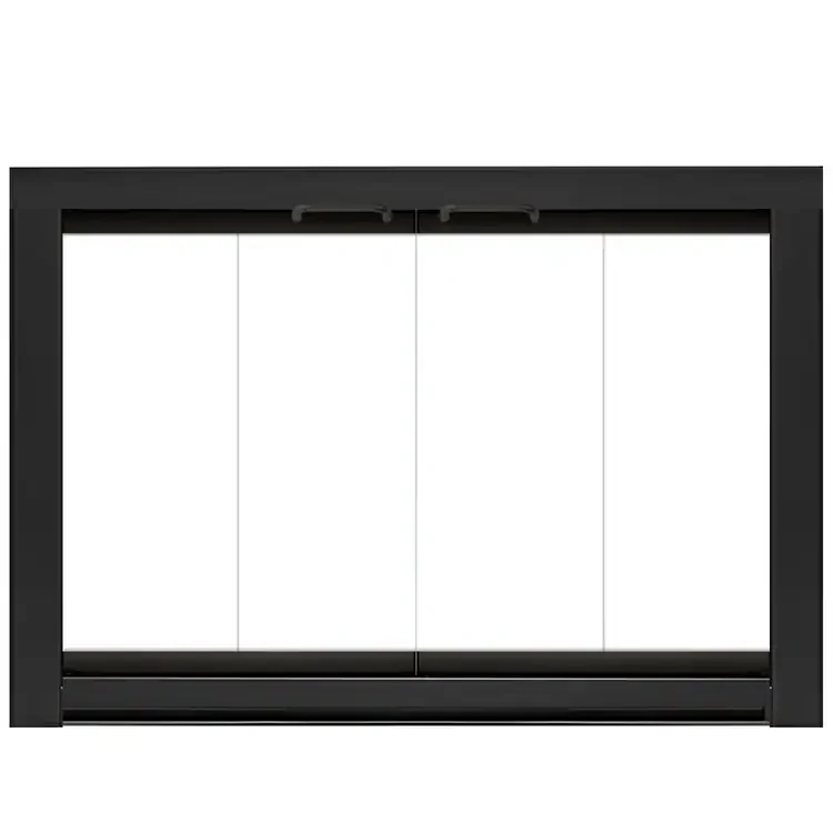 Medio Masonry Fireplace Door Flat Black
