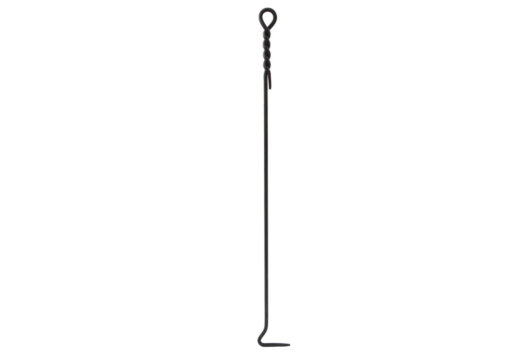 Extra Long Poker Wrought Iron Fireplace Tools with Twisted Rope Handles