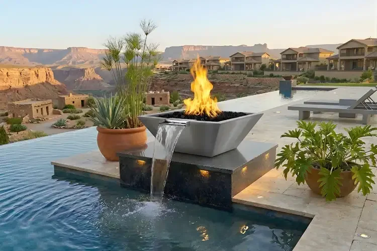 The Outdoor Plus 24" Maya Stainless Steel Fire & Water Bowl