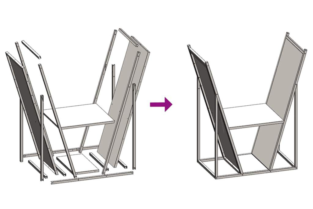 Firewood Rack 69.5 x 35 x 81 cm in Anthracite Made of Cold-Rolled Steel Easy Assembly